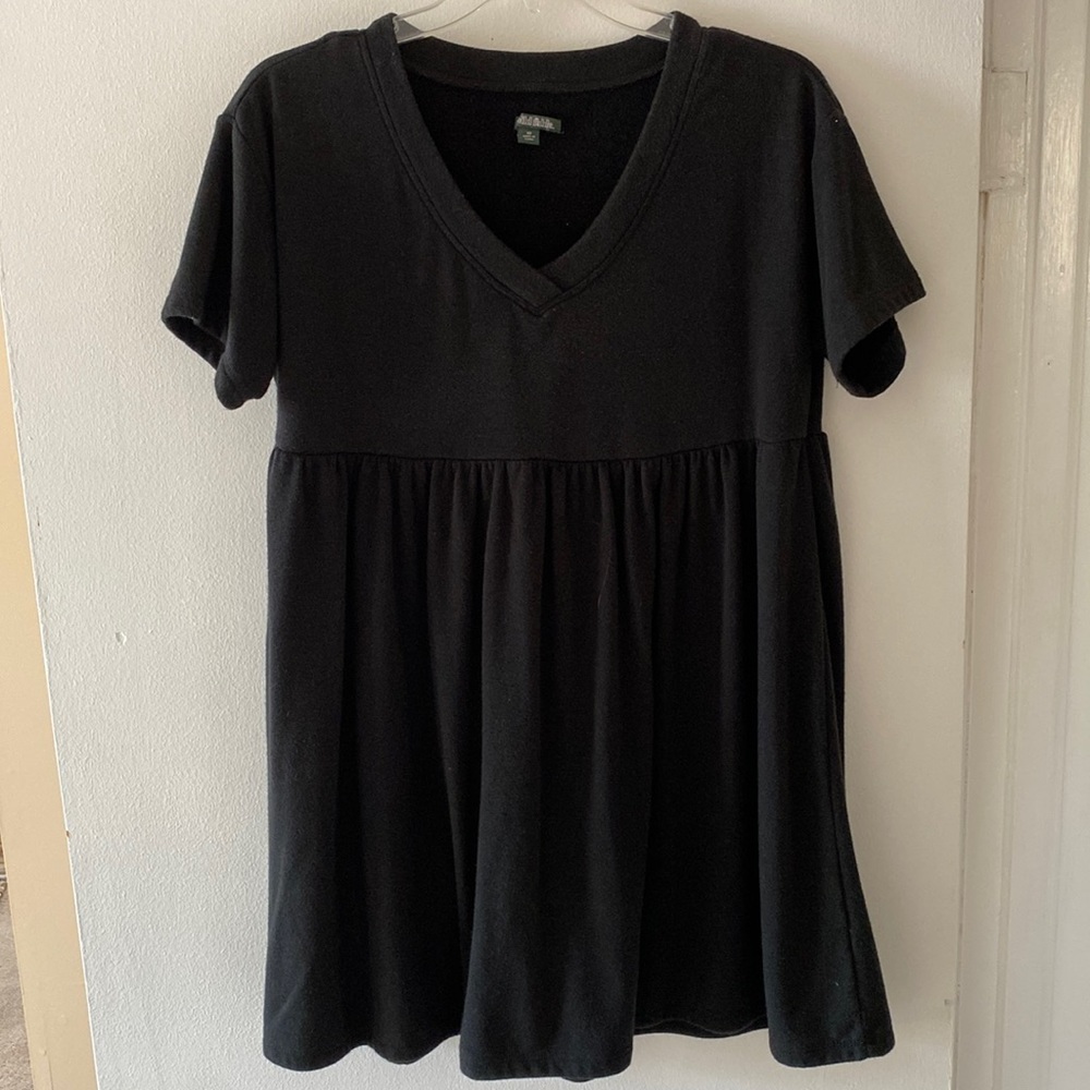 XS Black Terrycloth Mini Dress